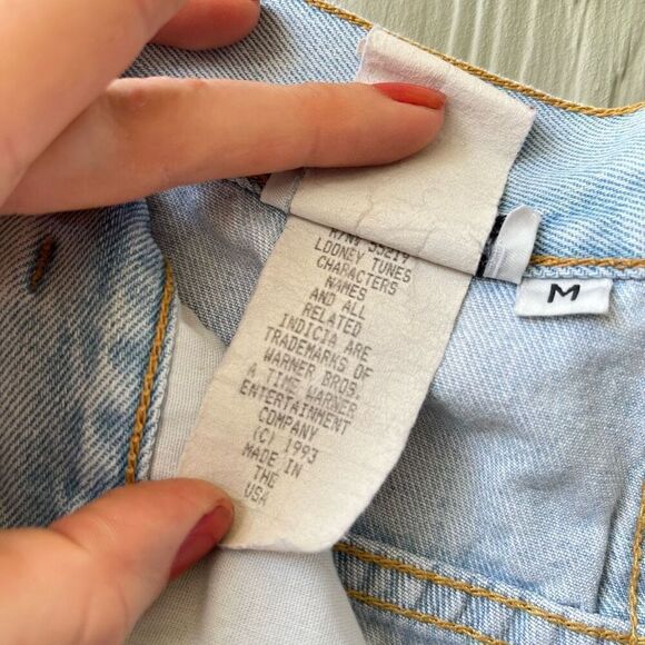 Vintage 1993 Jerry Leigh Looney Tunes Jean Shorts High Rise M - Picture 6 of 12